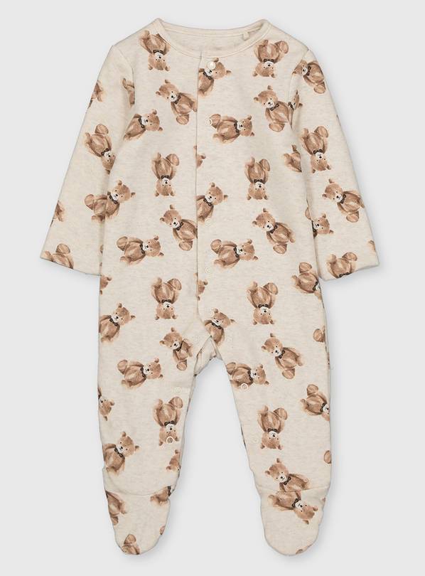 Buy Oatmeal Bear Print Sleepsuit 1.5 Tog - 6-9 months | Sleepsuits and ...