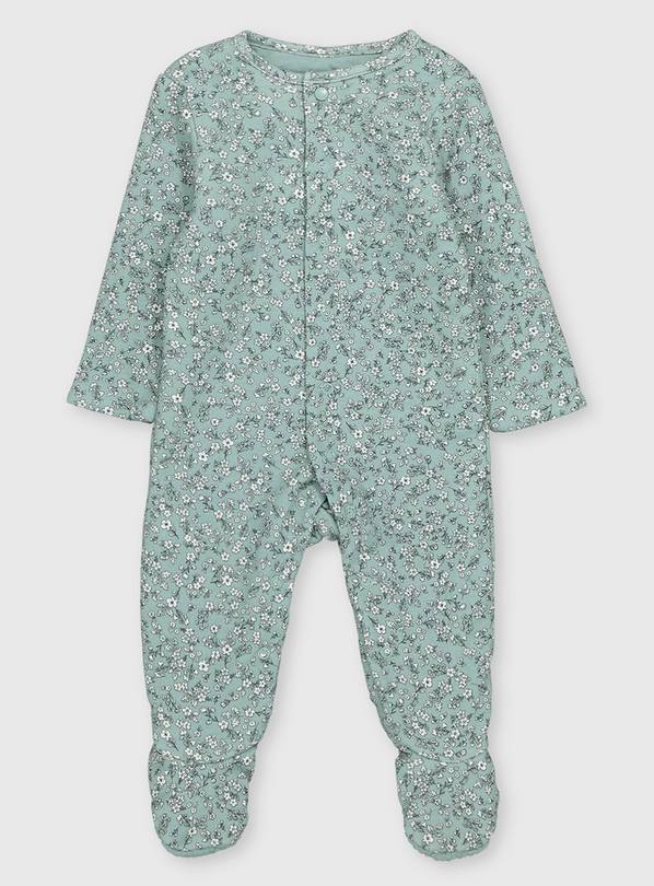 Buy Green Floral Sleepsuit 1.5 Tog 69 months Sleepsuits and