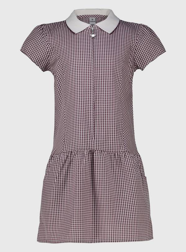 Buy Burgundy Gingham Sporty School Dress - 3 years | School dresses | Tu