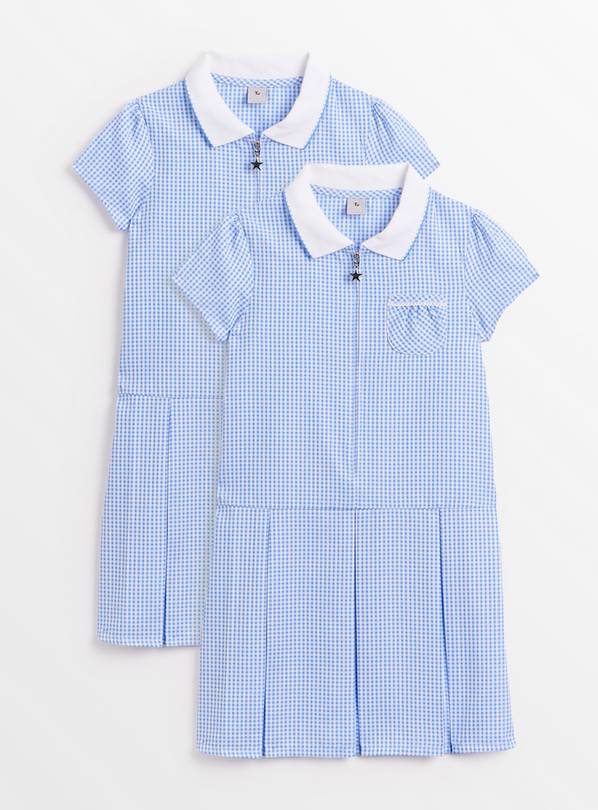 Buy Blue Sporty Gingham Dress 2 Pack 6 years | School dresses | Tu