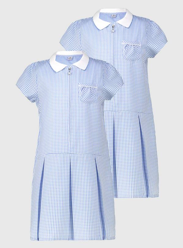Blue Sporty Gingham Dress 2 Pack - 7 years
