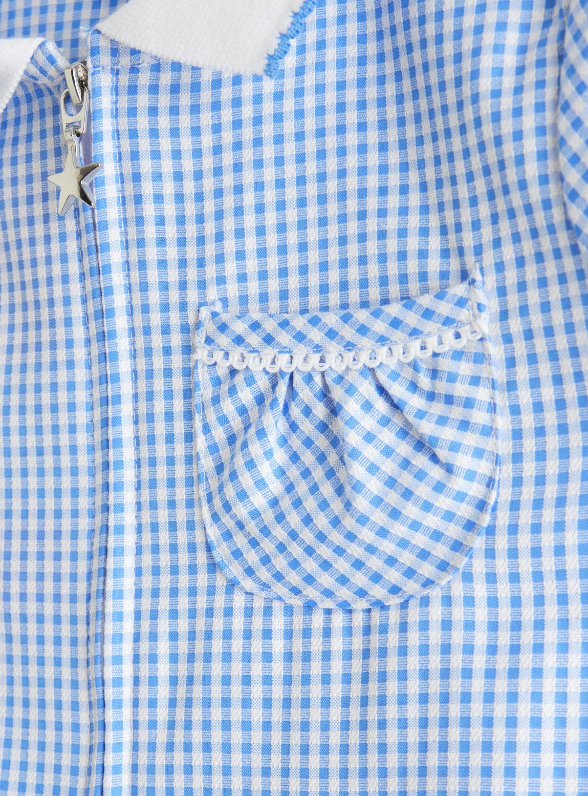 Blue Gingham Cotton Blend Sporty Pleated Dress 2 Pack 7 years - Image 4