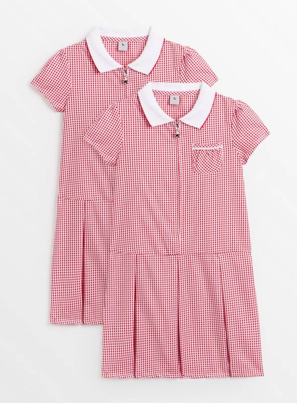 Red Sporty Gingham Dress 2 Pack 14 years