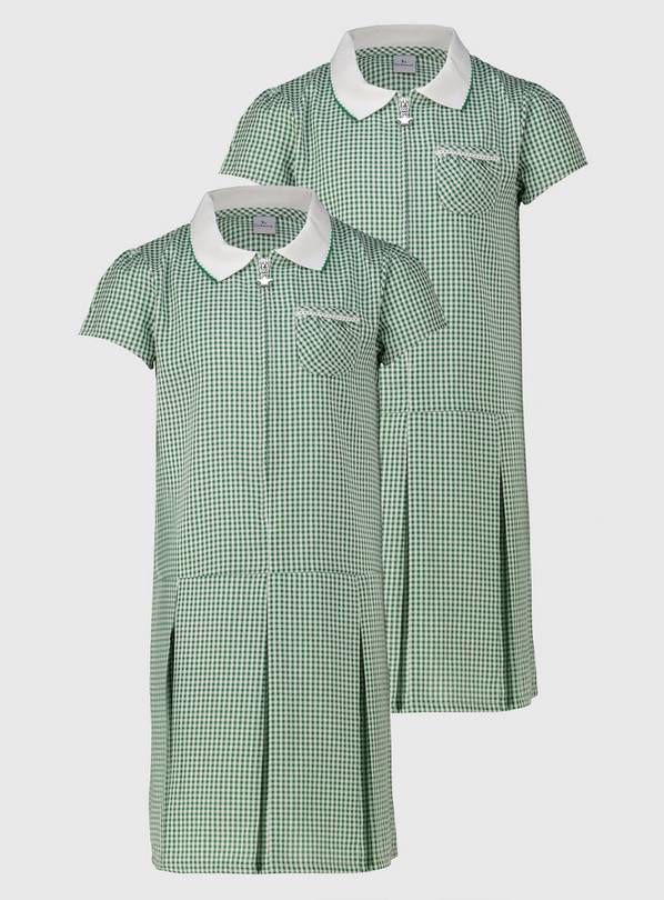 Green and white clearance gingham school dress