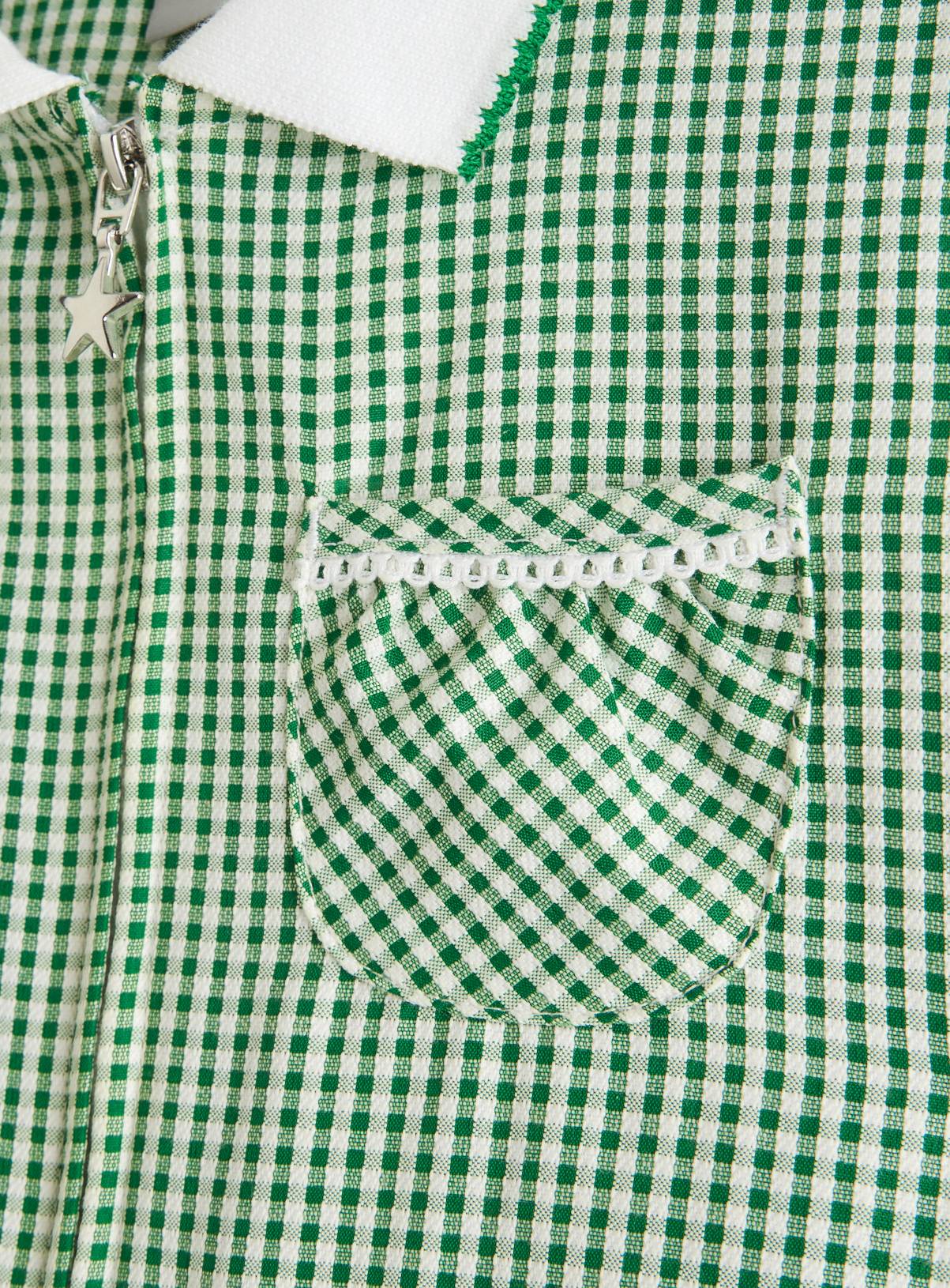 Green Gingham Cotton Blend Pleated Sporty Dress 2 Pack 13 years - Image 4