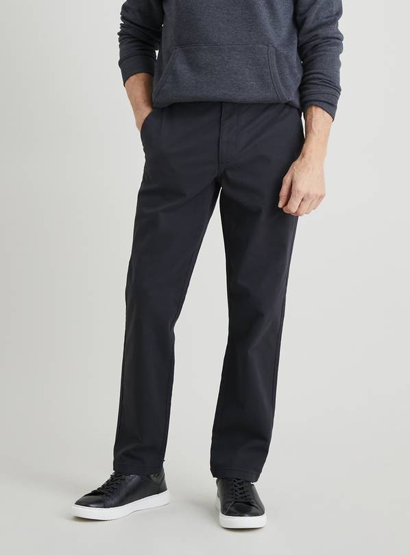 Black Straight Leg Chinos With Stretch - 48S