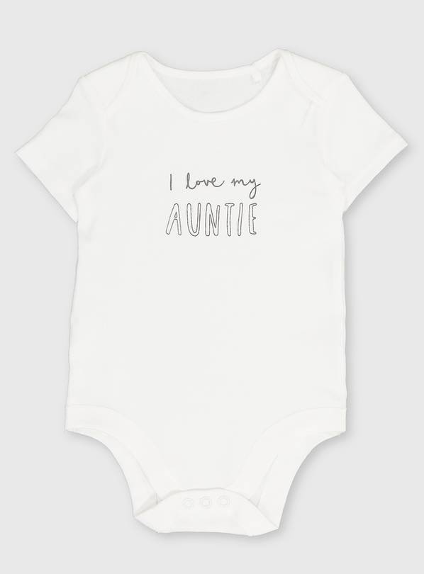 White I Love My Auntie Bodysuit - Up to 3 mths