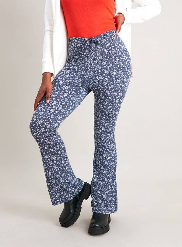 Navy kick best sale flare trousers