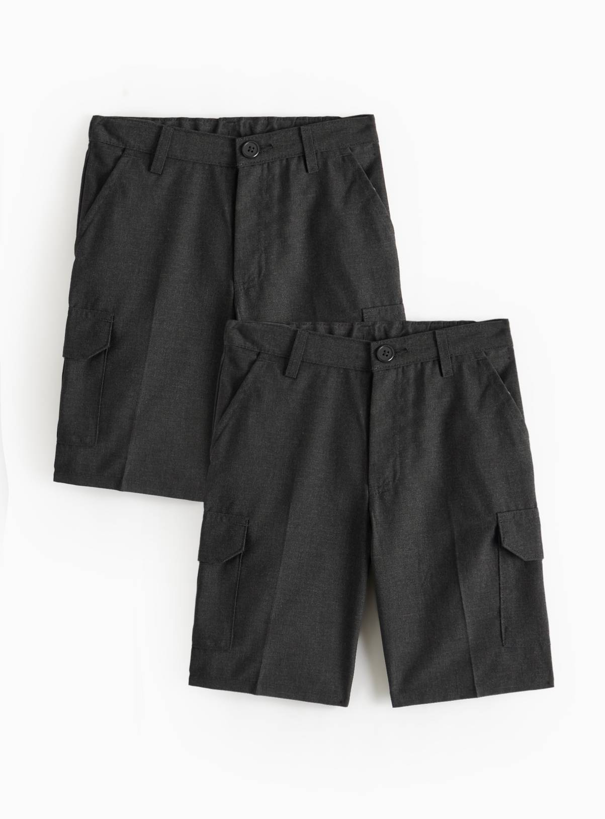 Grey Polyester Cargo Shorts 2 Pack 10 years - Image 1