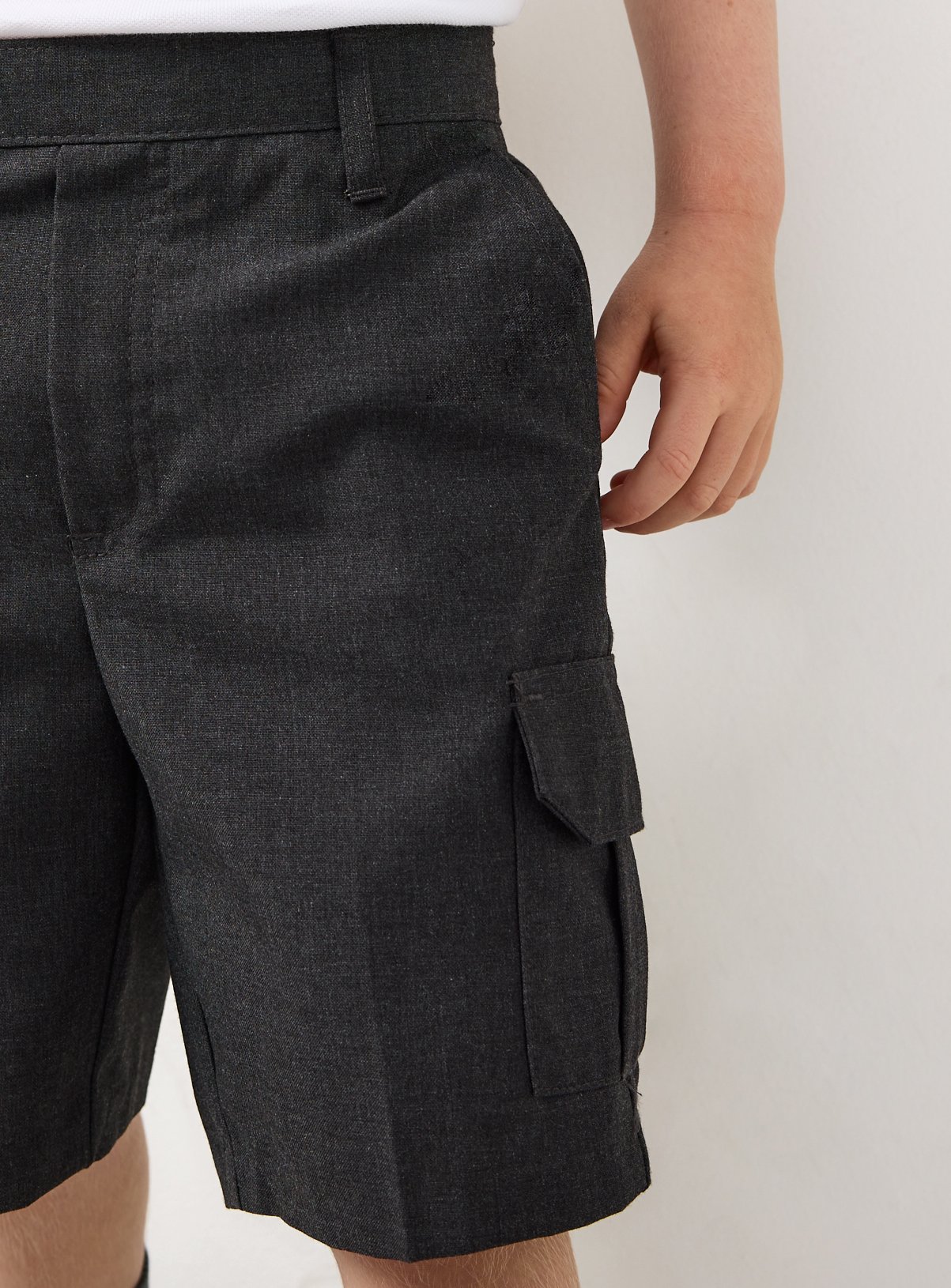 Grey Polyester Cargo Shorts 2 Pack 10 years - Image 4 thumbnail