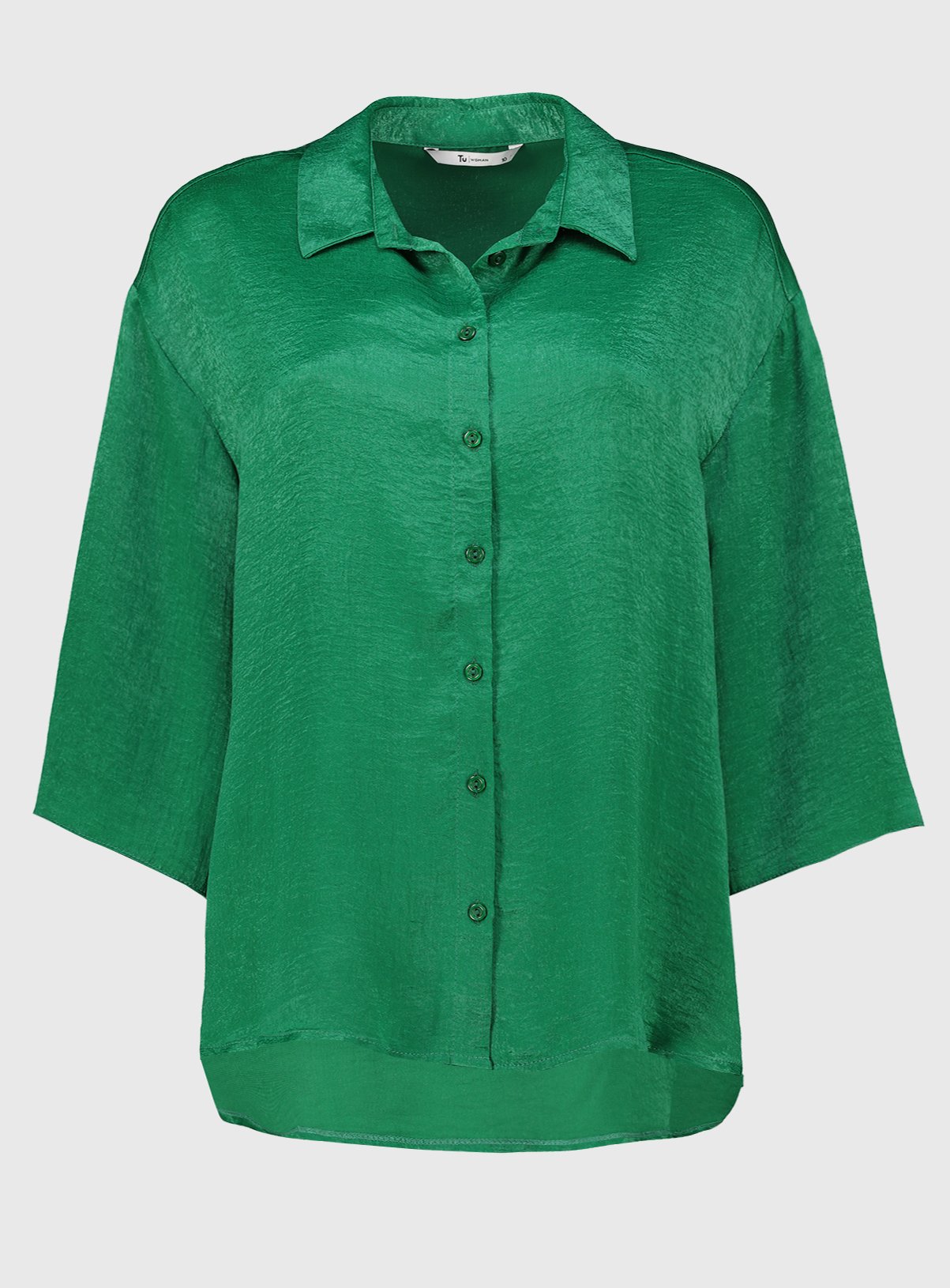 SKU: OCT G3 SATIN OVERSIZED SATIN SHIRT (PLINTH):Green:24 - Image 3 thumbnail