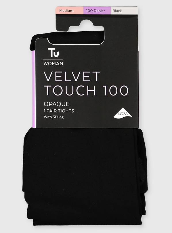 Black Velvet Touch 100 Opaque Tights - S