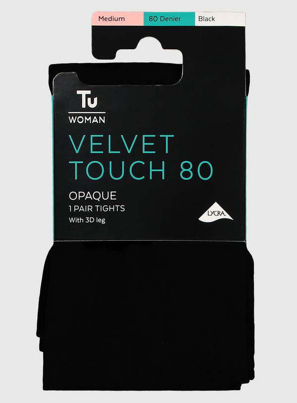 Black Velvet Touch 80 Denier Opaque Tights XL