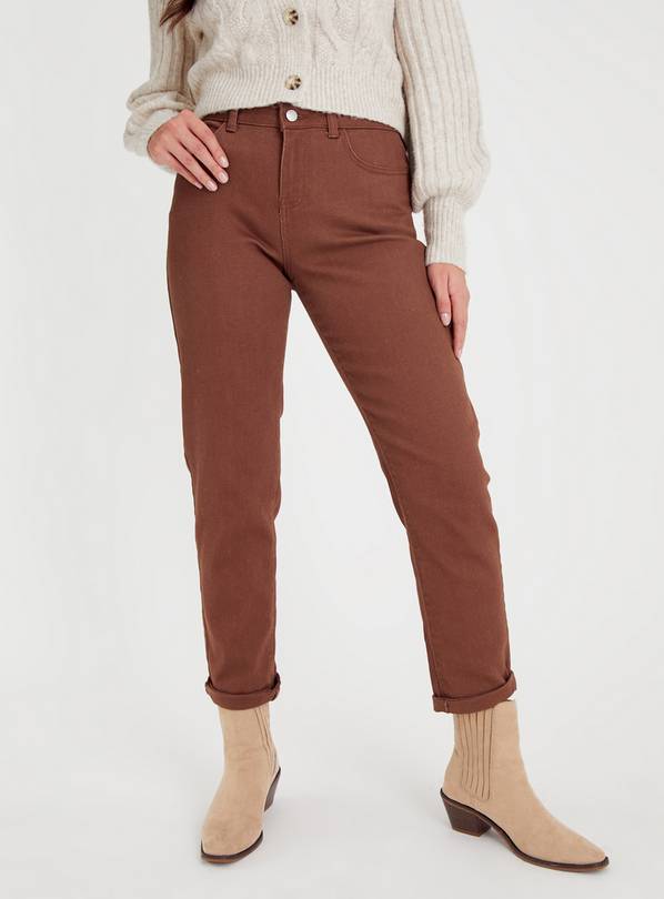 Taupe Denim Girlfriend Jeans 10