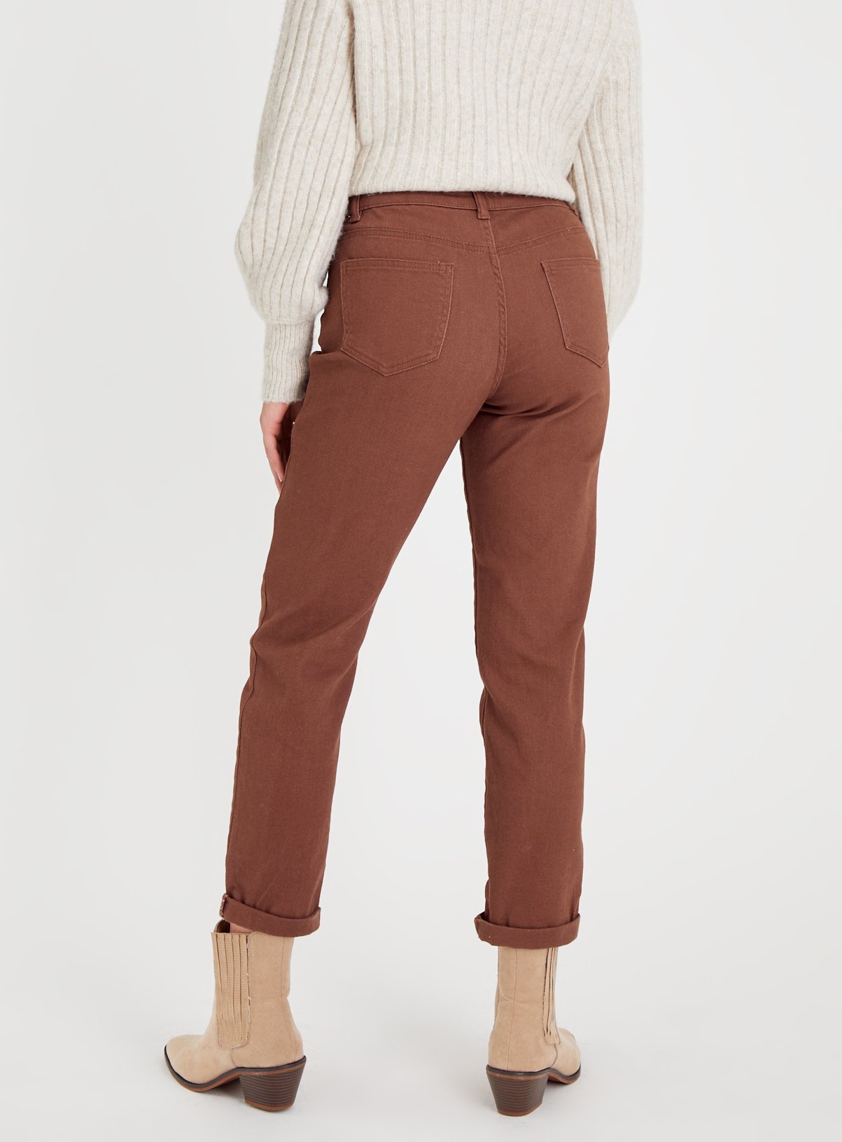 Taupe Denim Girlfriend Jeans 16 - Image 4 thumbnail