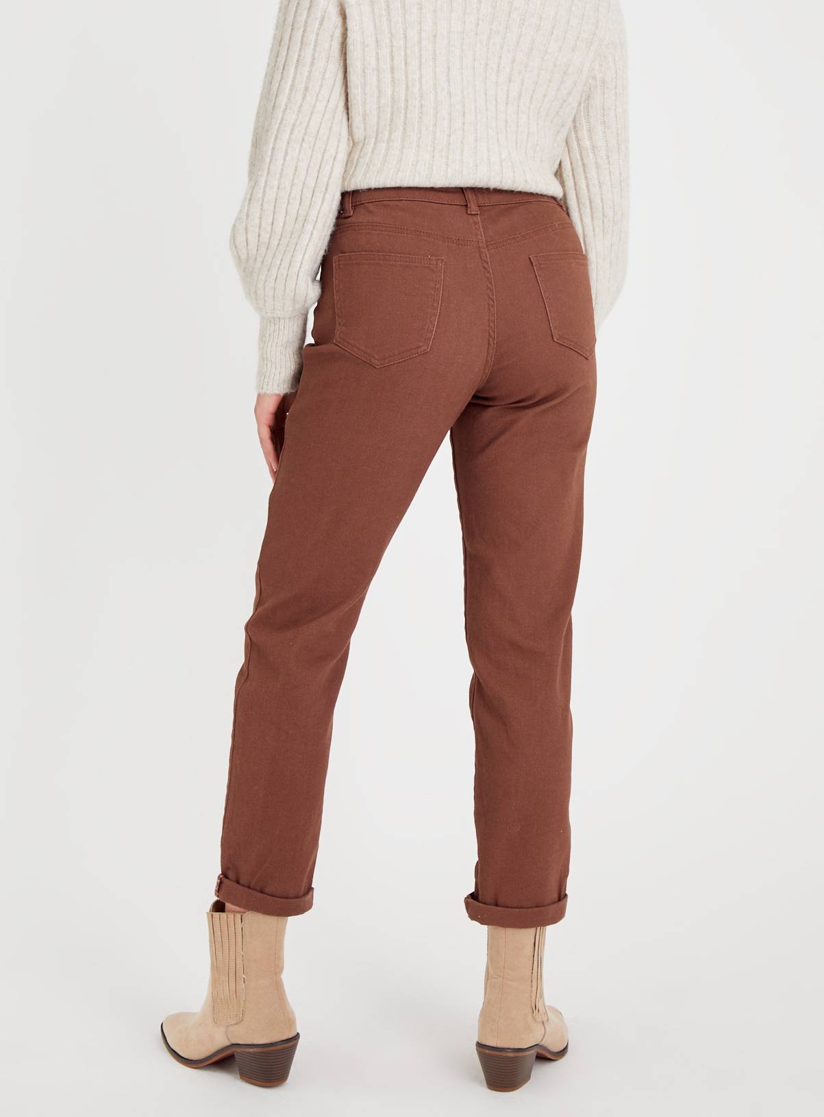 Taupe Denim Girlfriend Jeans 16 - Image 4