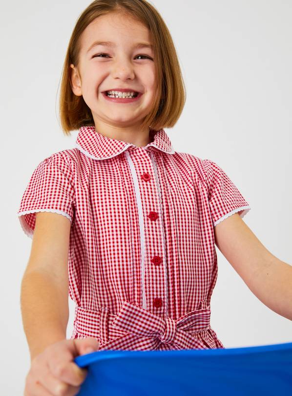 Red gingham 2024 school dress