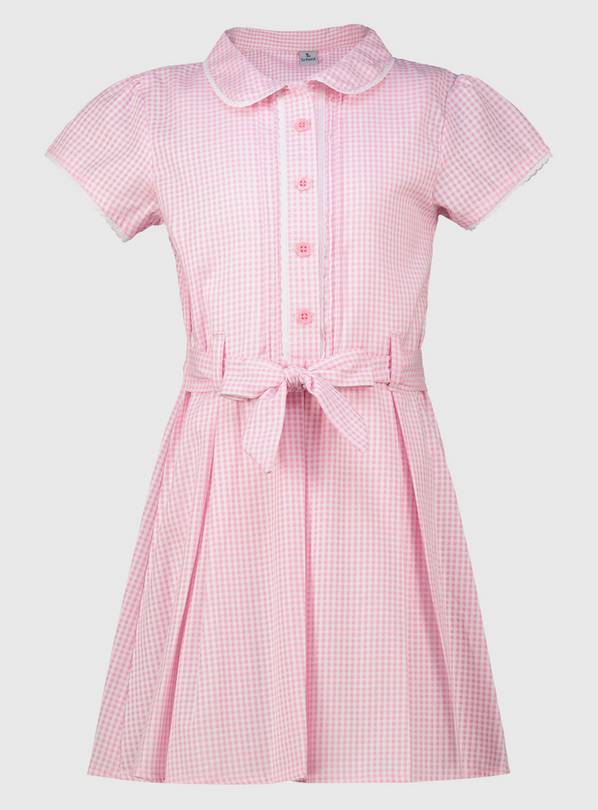 Buy Pink Dress With Ease Gingham Classic School Dress - 10 years ...