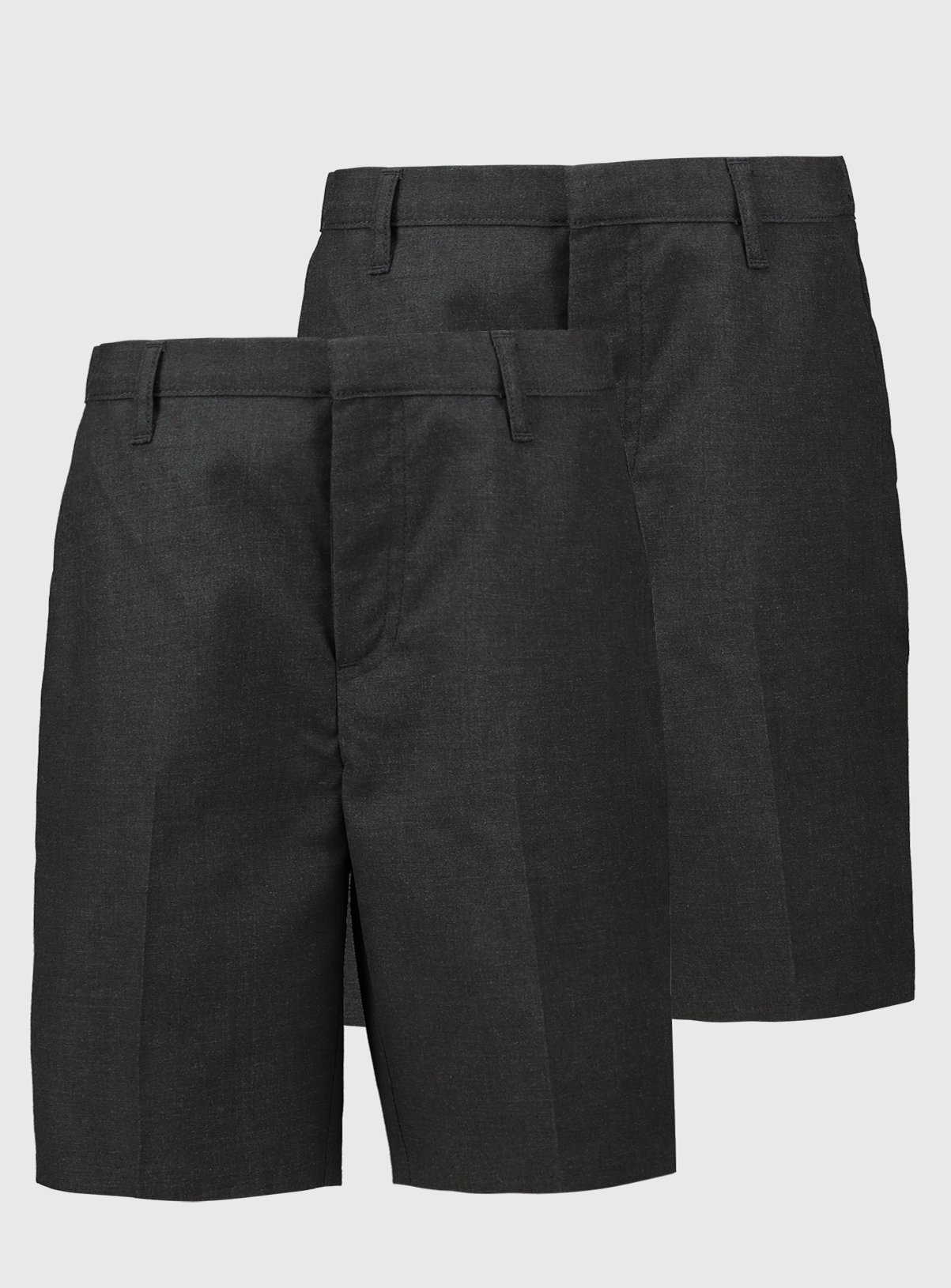 Grey Polyester Classic Generous Fit Shorts 2 Pack 12 years - Image 1 thumbnail