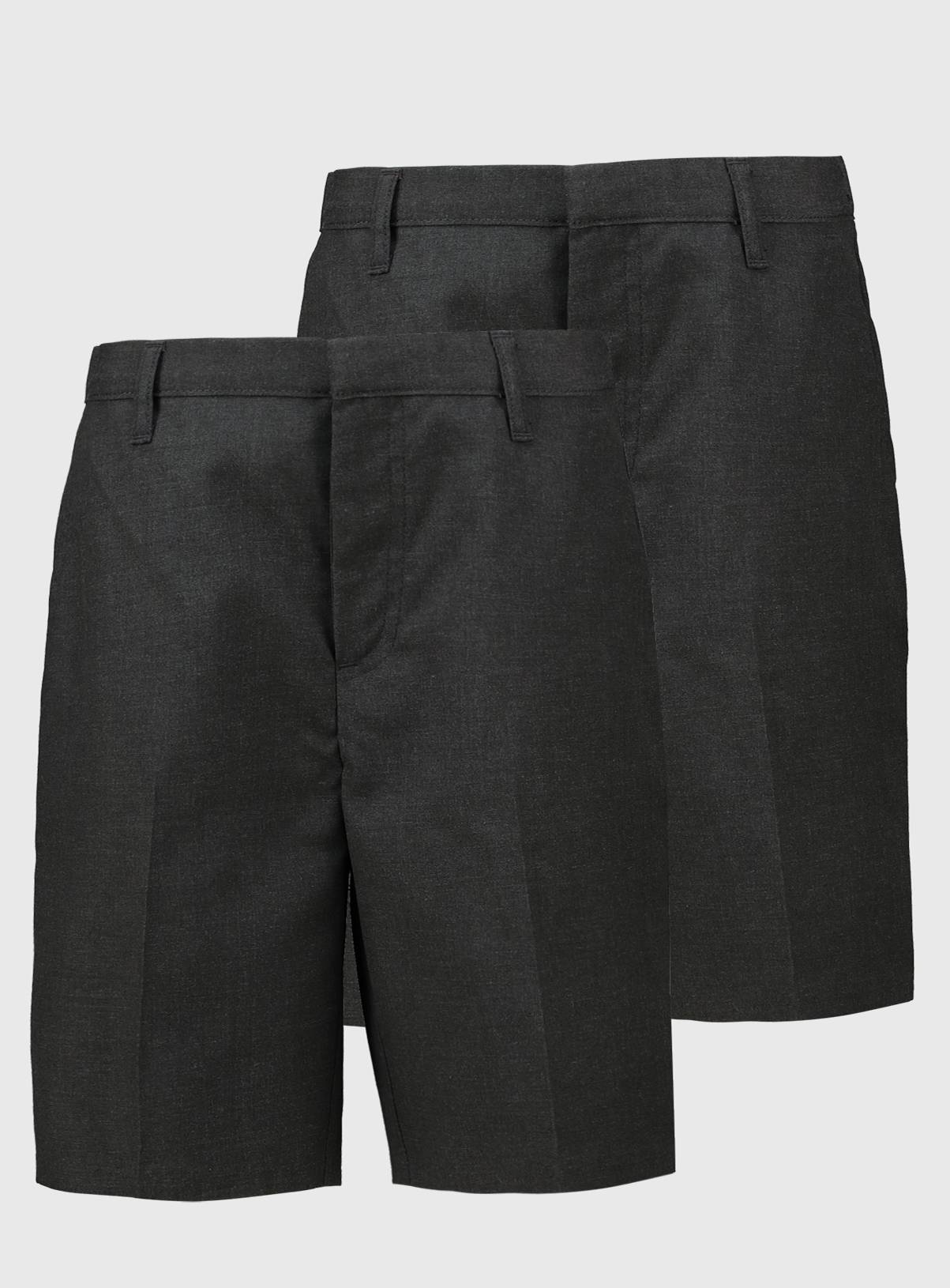 Grey Polyester Classic Generous Fit Shorts 2 Pack 12 years - Image 1