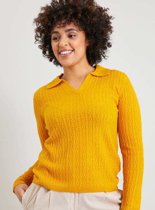 Buy Yellow Mini Cable Soft Touch Trophy Collar Jumper 22 Jumpers