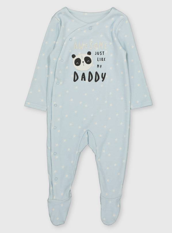 Blue Awesome Like My Daddy Sleepsuit - Up to 3 mths