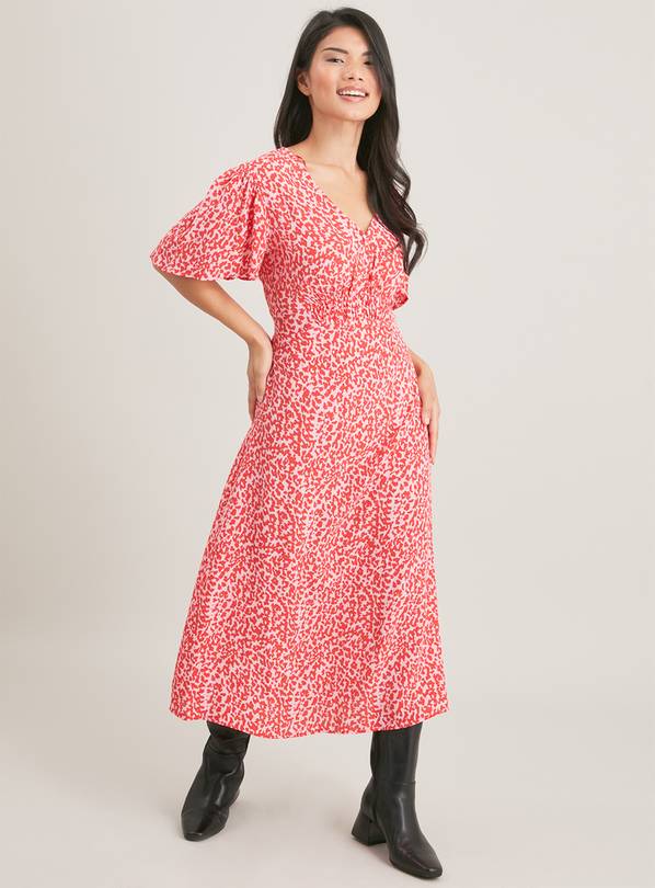 Pink and red outlet leopard print dress