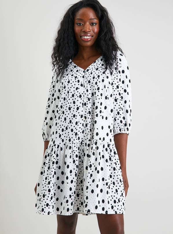 Buy White & Black Spotty Dress - 12 | Dresses | Argos