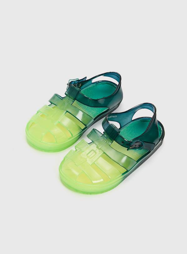 Neon green best sale jelly sandals