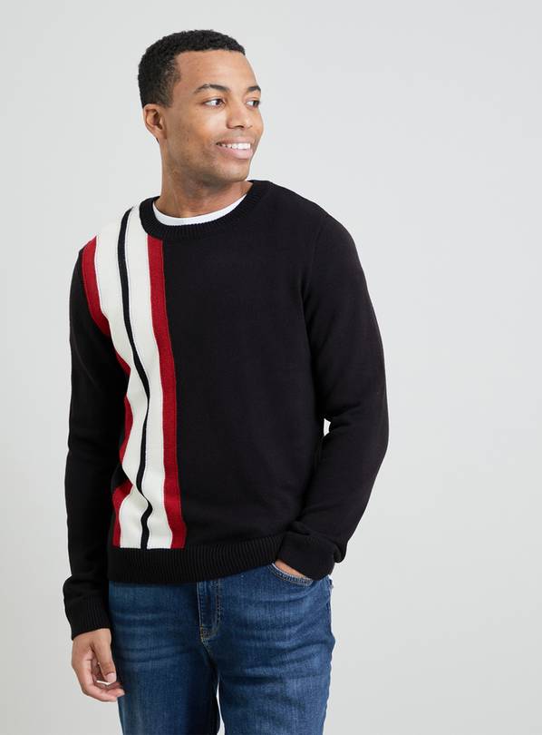Buy Black Vertical Stripe Soft Touch Jumper - XL | Jumpers and ...