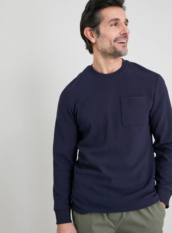 Buy Navy Ribbed Crew Neck Jumper XXXXL Jumpers and cardigans Argos