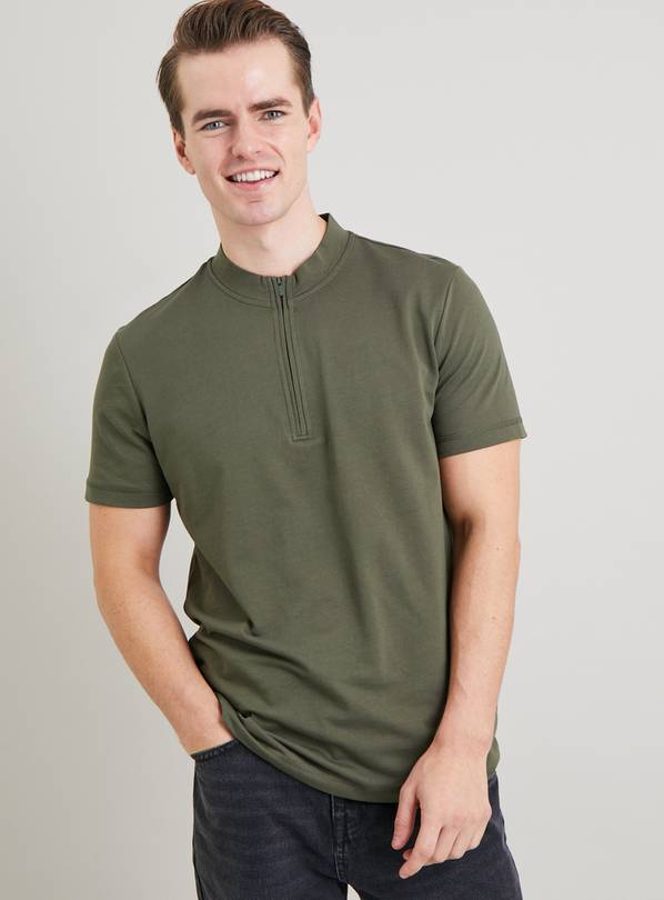 grey polo with khakis