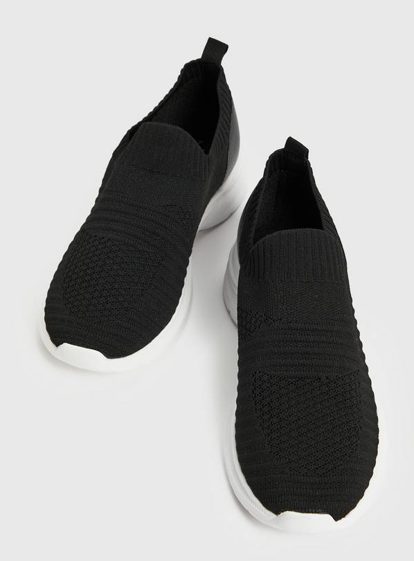 Black knitted sales trainers womens