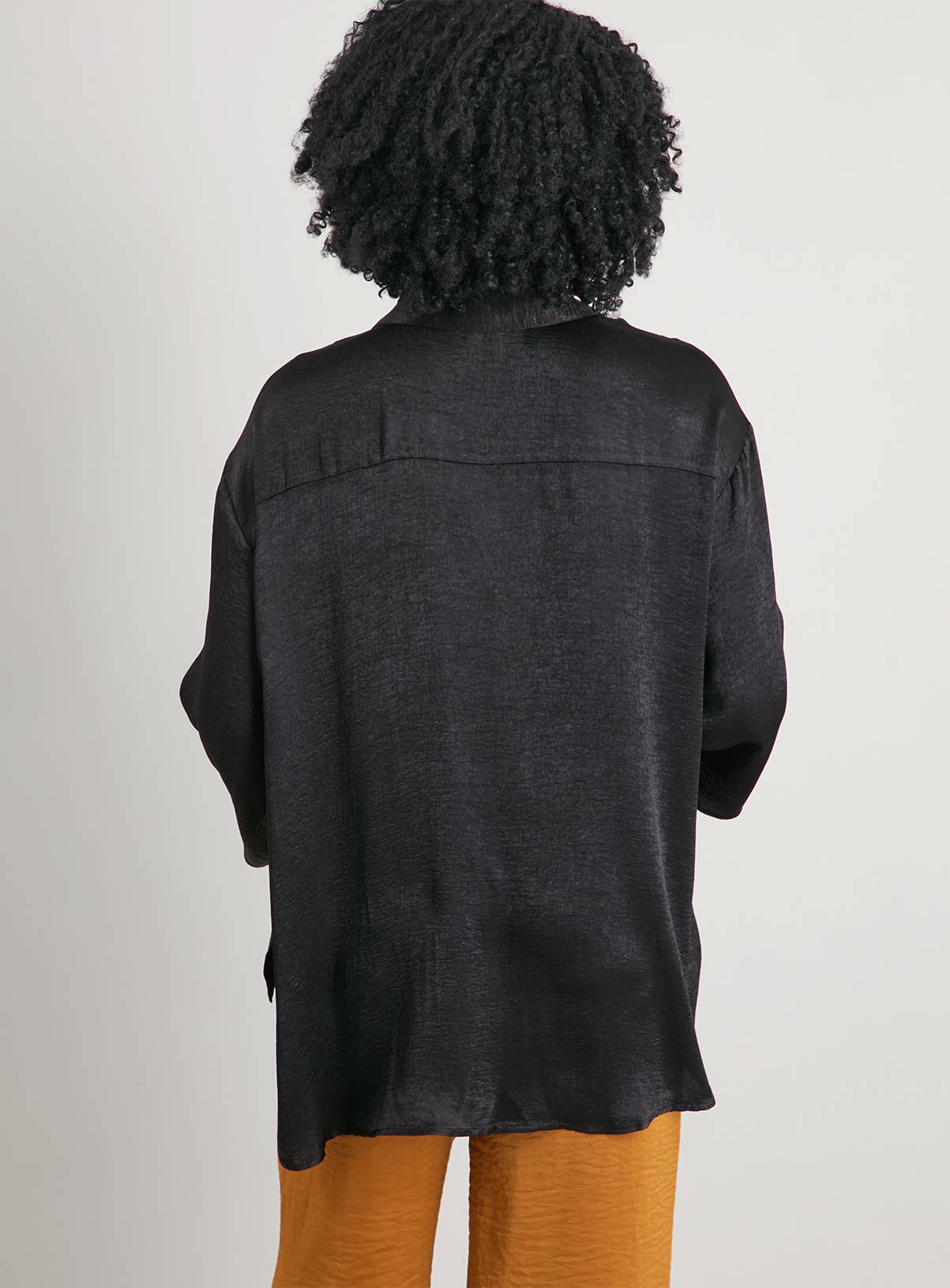 SKU: OCT G3 SATIN OVERSIZED SATIN SHIRT:Black:14 - Image 4