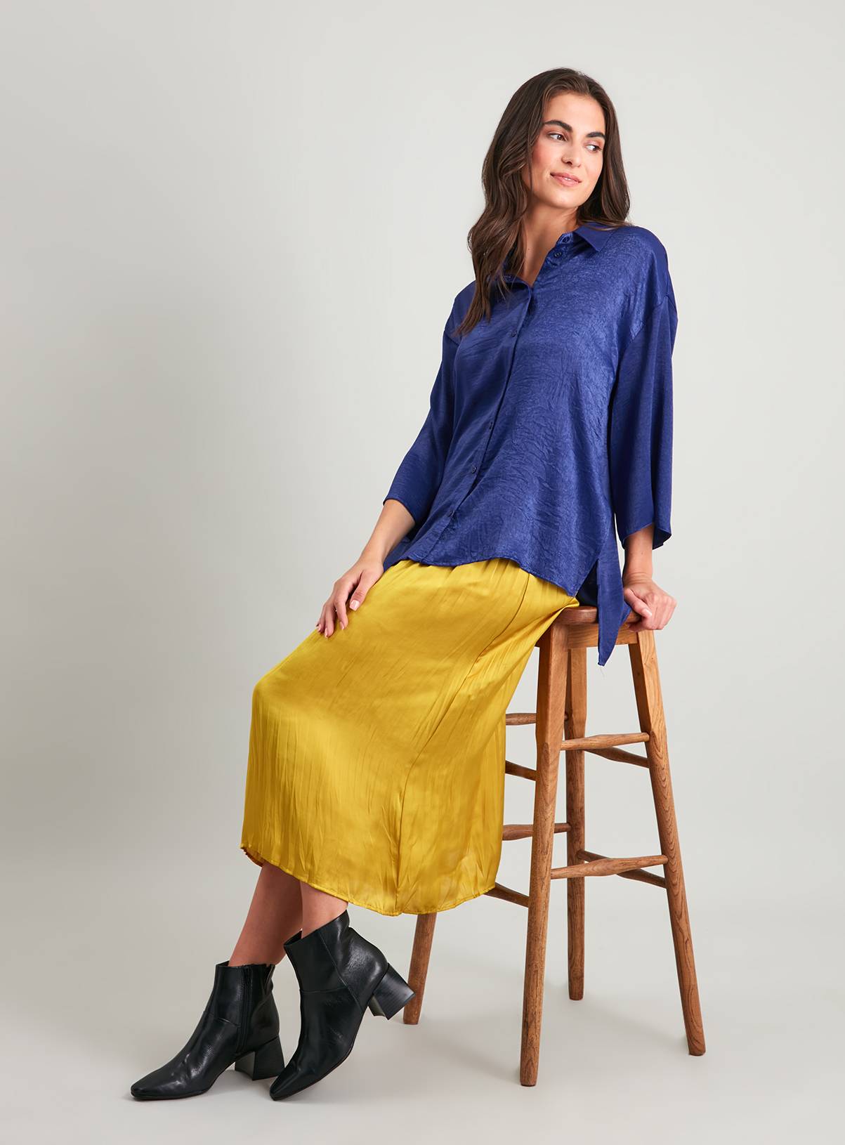 SKU: OCT G3 SATIN OVERSIZED SATIN SHIRT:Blue:24 - Image 2