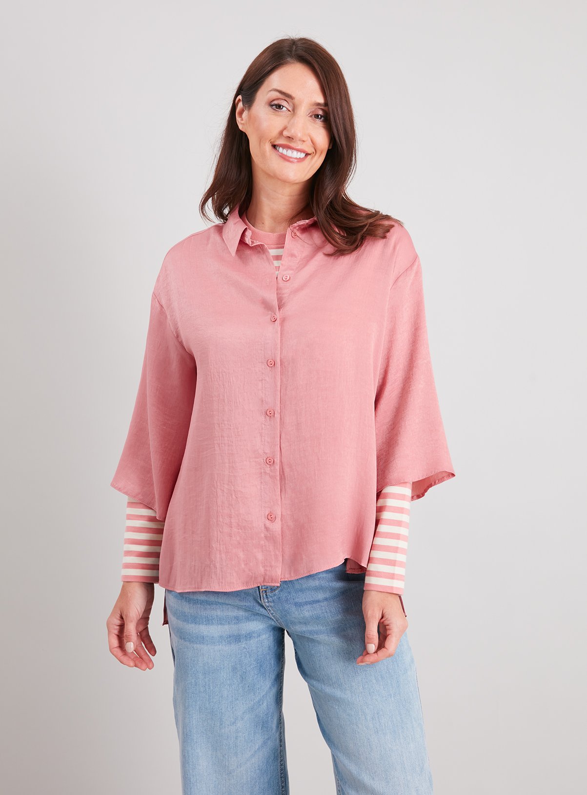SKU: OCT G3 SATIN OVERSIZED SATIN SHIRT:Pink:20 - Image 1 thumbnail