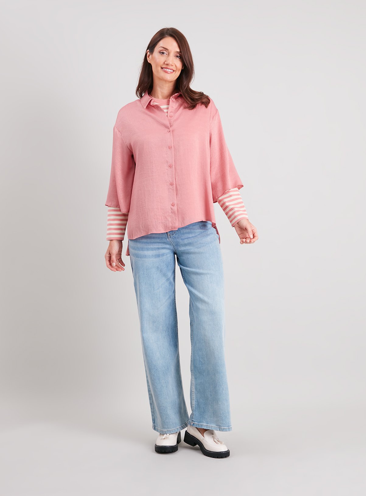 SKU: OCT G3 SATIN OVERSIZED SATIN SHIRT:Pink:20 - Image 2 thumbnail