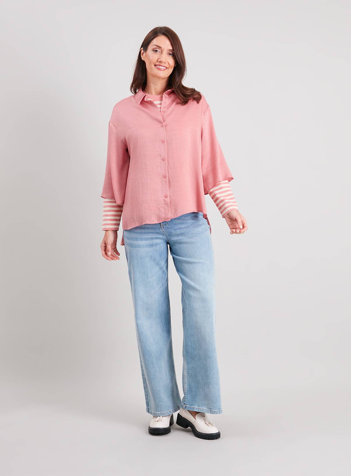 SKU: OCT G3 SATIN OVERSIZED SATIN SHIRT:Pink:20 - Image 2