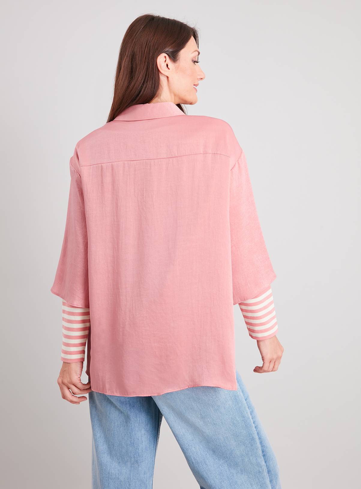 SKU: OCT G3 SATIN OVERSIZED SATIN SHIRT:Pink:20 - Image 4