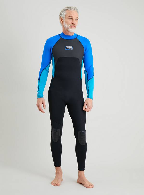 Men's Black & Blue Long Leg Wetsuit XXL