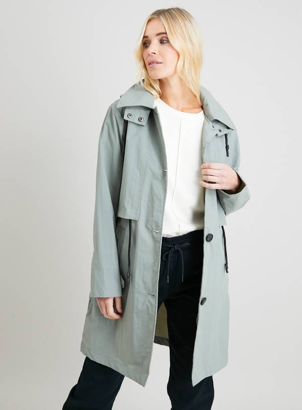 Buy Green Crinkle Longline Raincoat - 24 | Coats | Argos