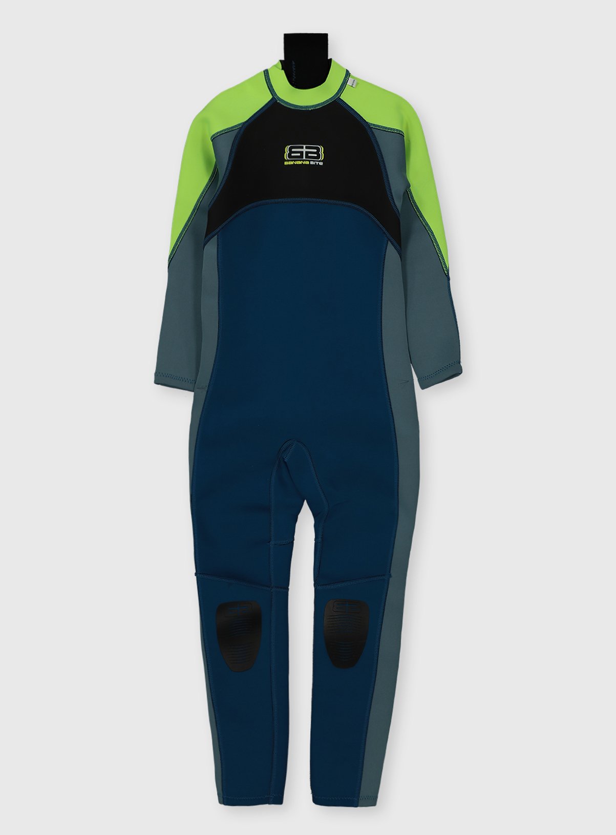 Blue Kids' Blue & Green Colour Block Wetsuit (5-6 Years) - Banana Bite by Sainsbury's