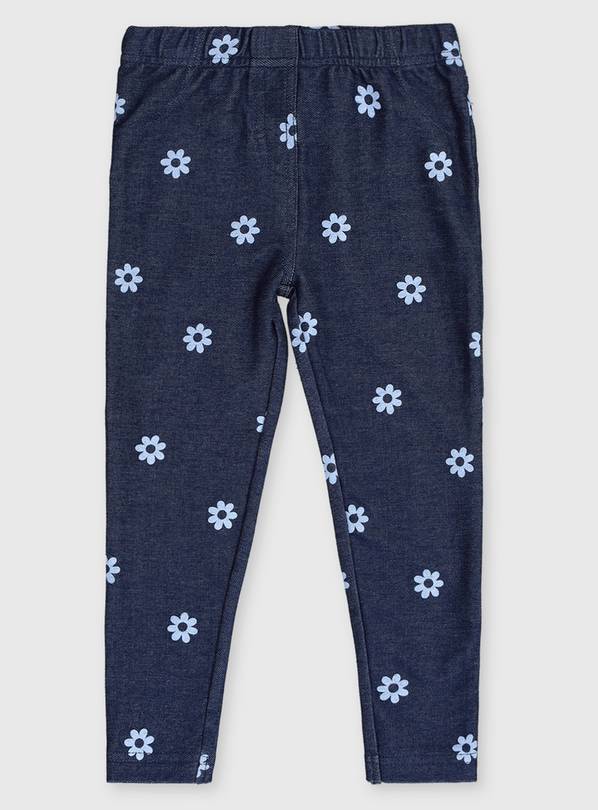 Buy Denim Blue Floral Jeggings - 6-7 years, Occasionwear