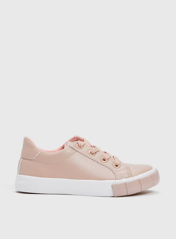 Pink leather trainers on sale womens