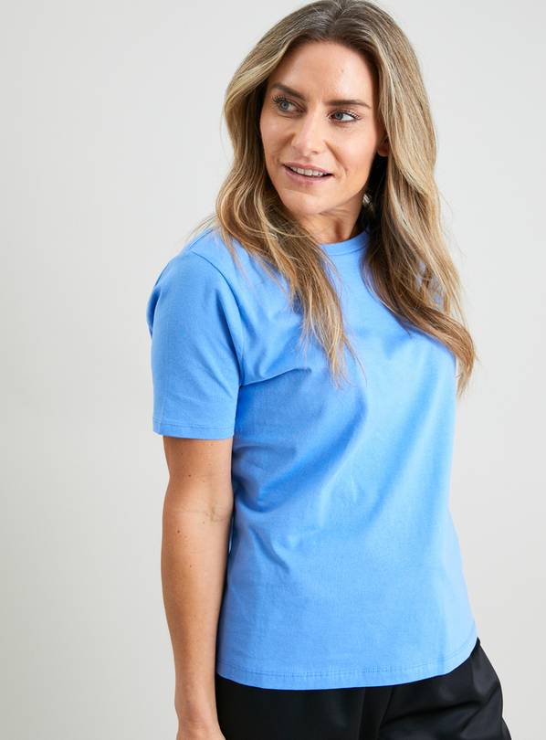 Buy Blue Crew Neck Regular Fit T-Shirt - 26 | T-shirts | Argos