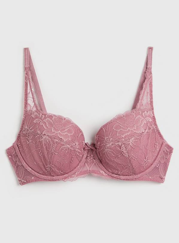 Buy A-GG Pink Supersoft Lace Full Cup Padded Bra - 34C, Bras