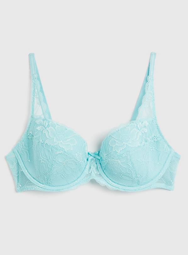 Buy A-GG Turquoise Supersoft Lace Full Cup Padded Bra - 32D