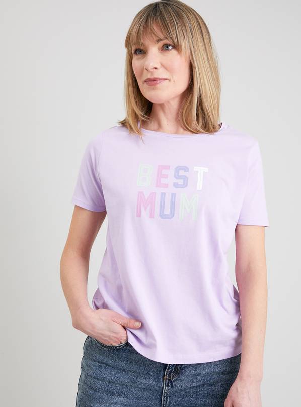 Buy Lilac Best Mum Regular Fit T-Shirt - 12, T-shirts