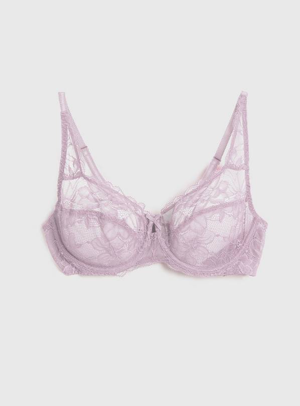 Buy A-GG Lilac Recycled Lace Full Cup Non Padded Bra - 34G, Bras