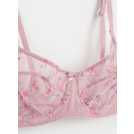 Buy A-GG Pink Ditsy Embroidered Non Padded Balcony Bra - 34G, Bras